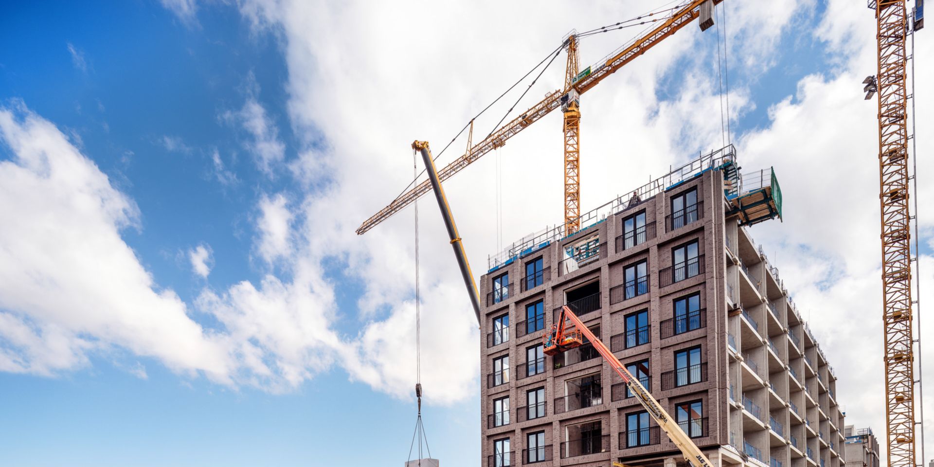 Construction site of the Ourdomain new build apartments in Amsterdam, Netherlands