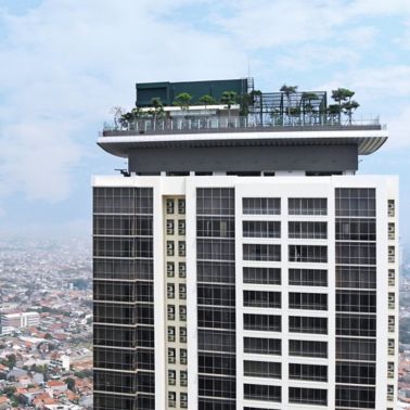 The green roof of the Pakubuwono Rooftop in Jakarta