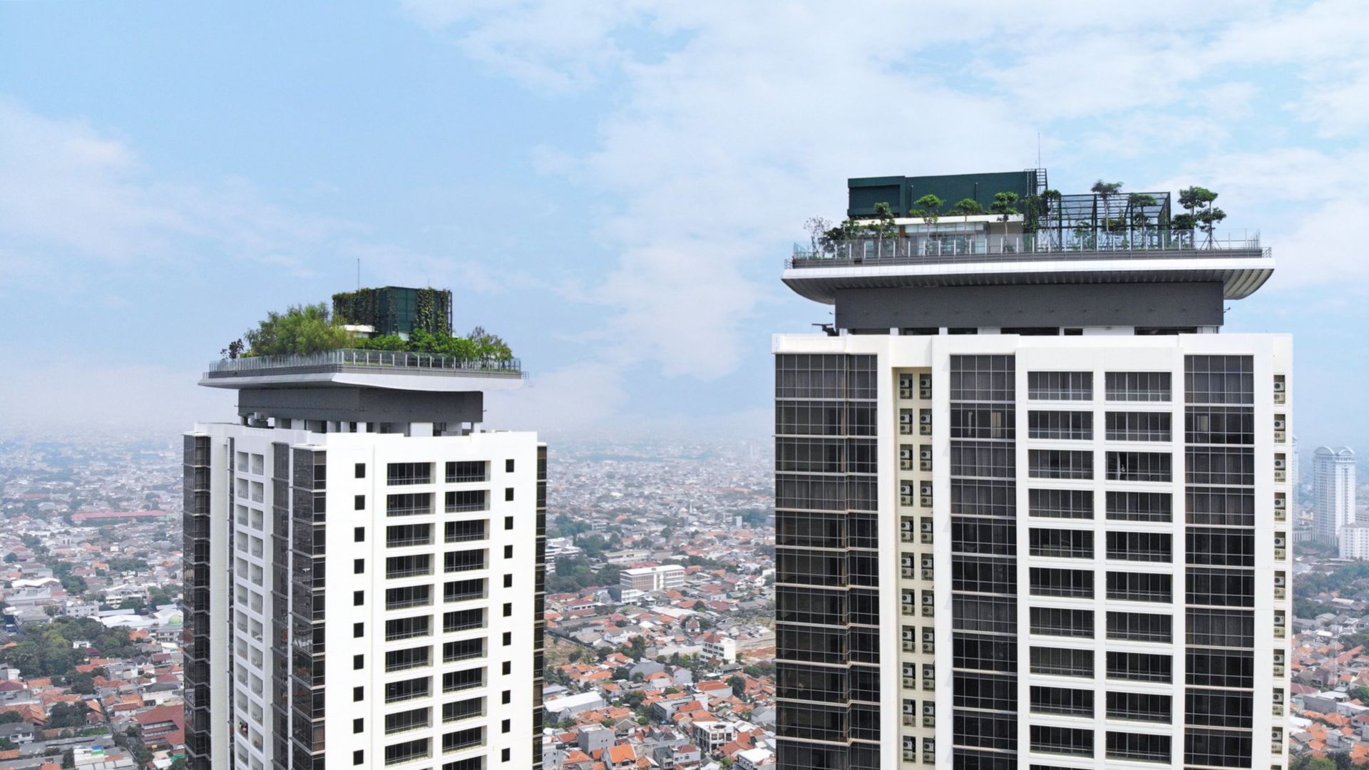 The green roof of the Pakubuwono Rooftop in Jakarta