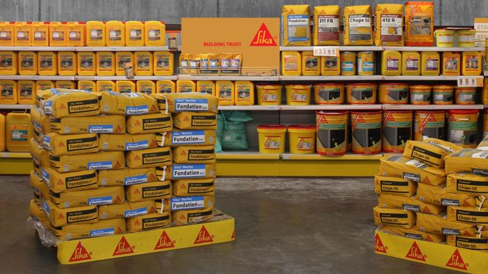 Sika shelf presentation for French distributors