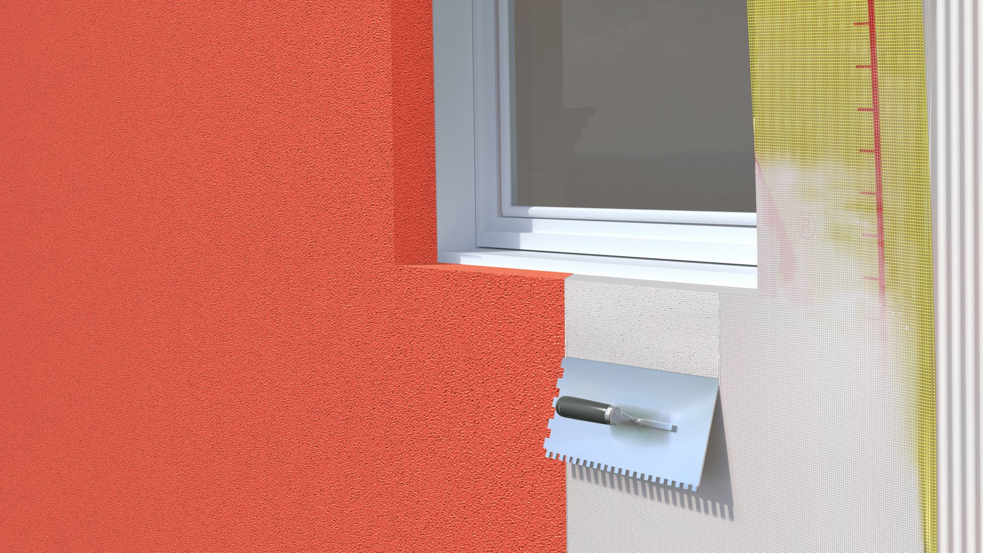 Exterior wall levelling and decorative finishing