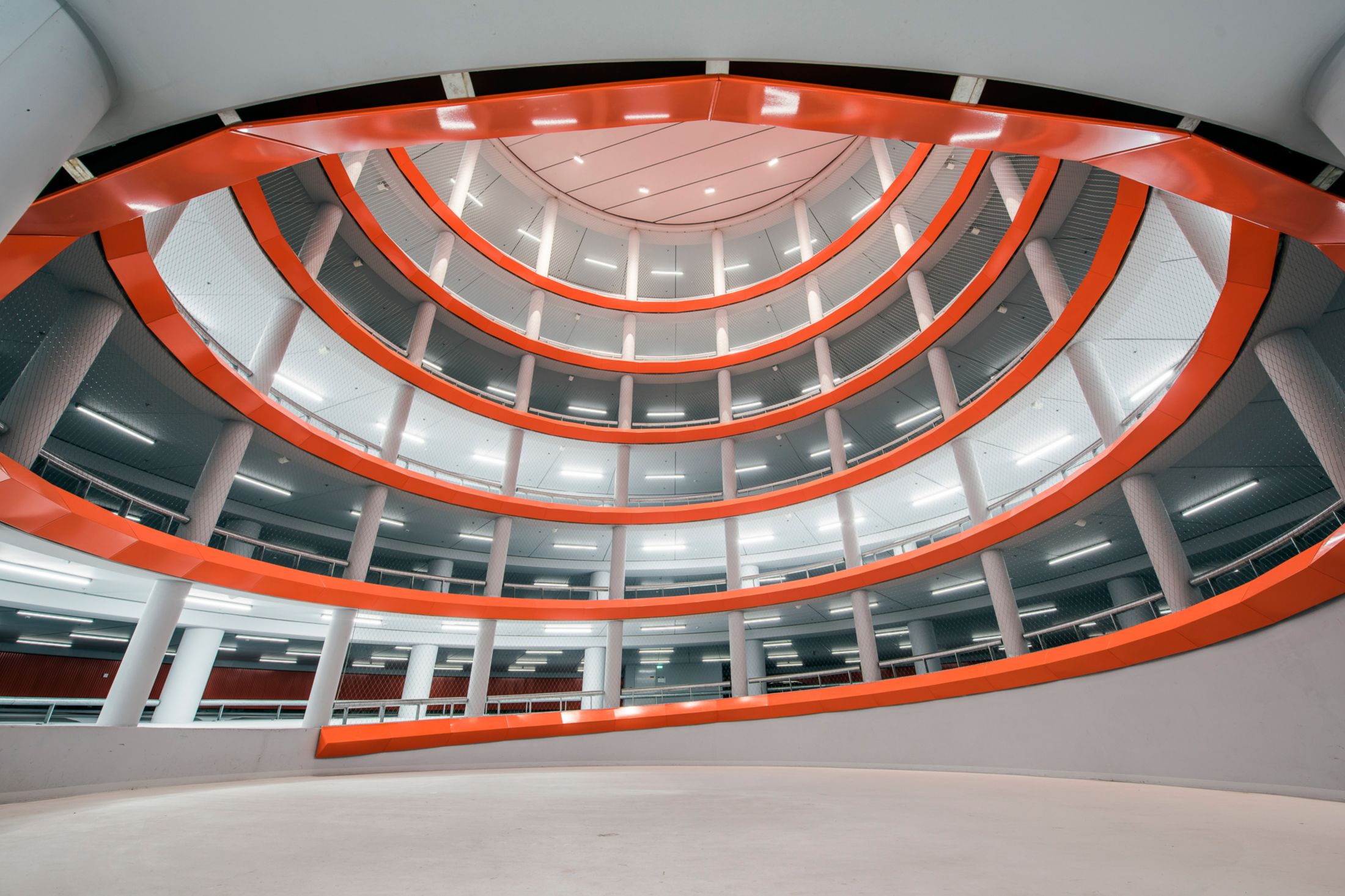Architecture of Parking Garage Lammermarkt in Leiden Netherlands