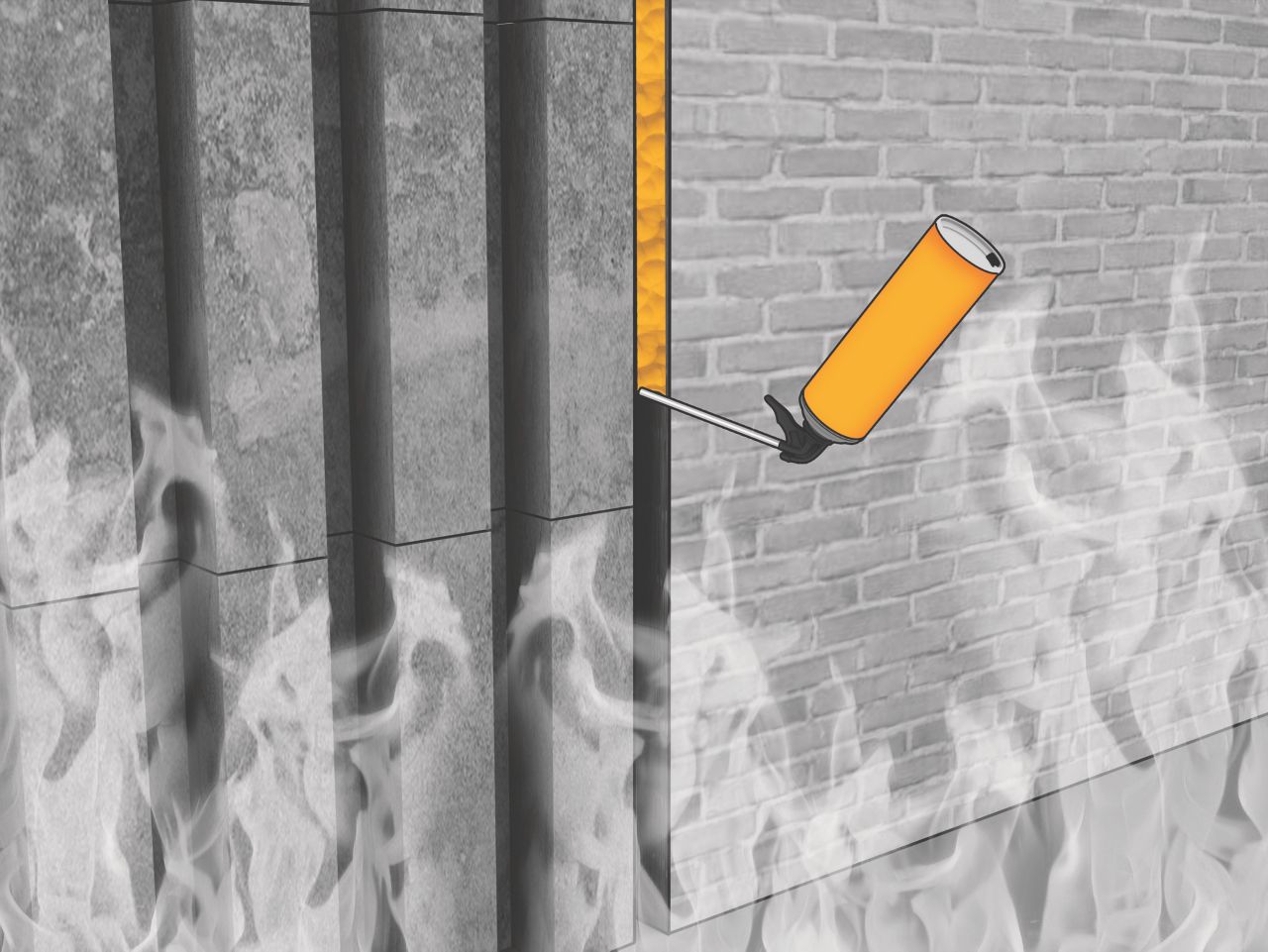 Fire resistant expansion foam for linear seals