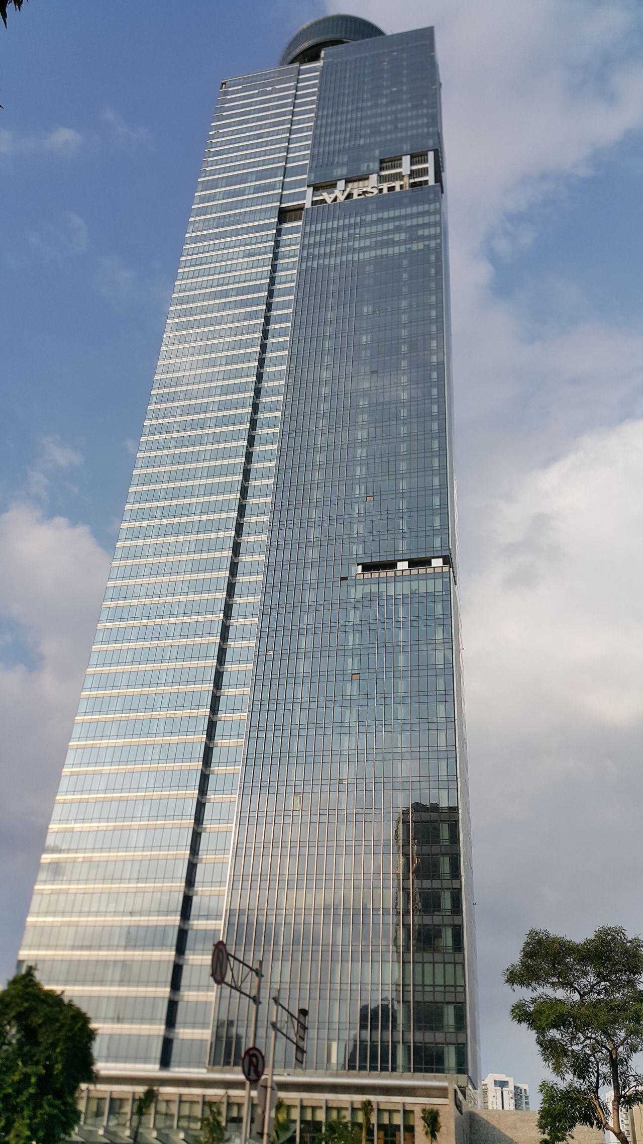 High rise tower with glass facade