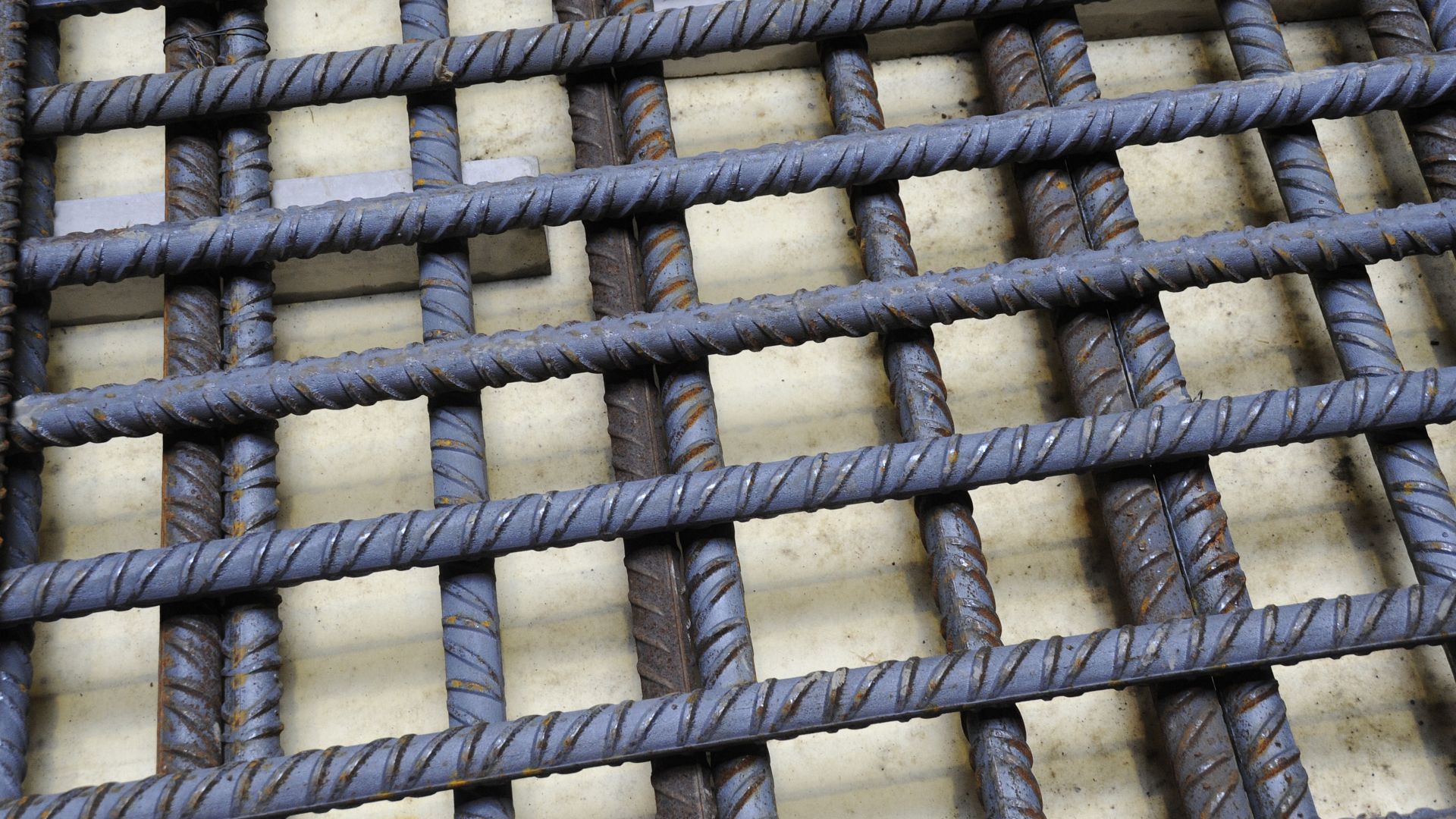 Rebar reinforcement with Sikaproof pre-applied waterproofing membrane