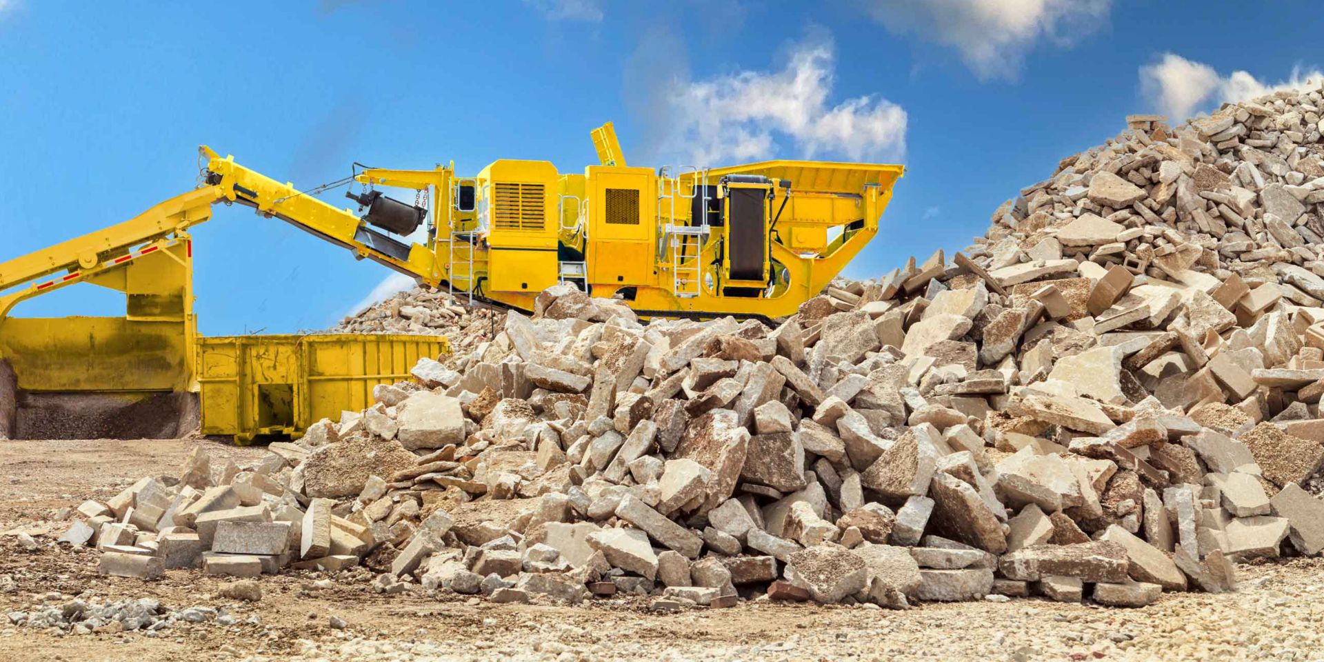 Recycling crushed concrete