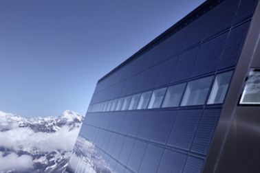Sika Reference project matterhorn, glaciers paradise building integrated crystalline photovoltaic panel BIPV