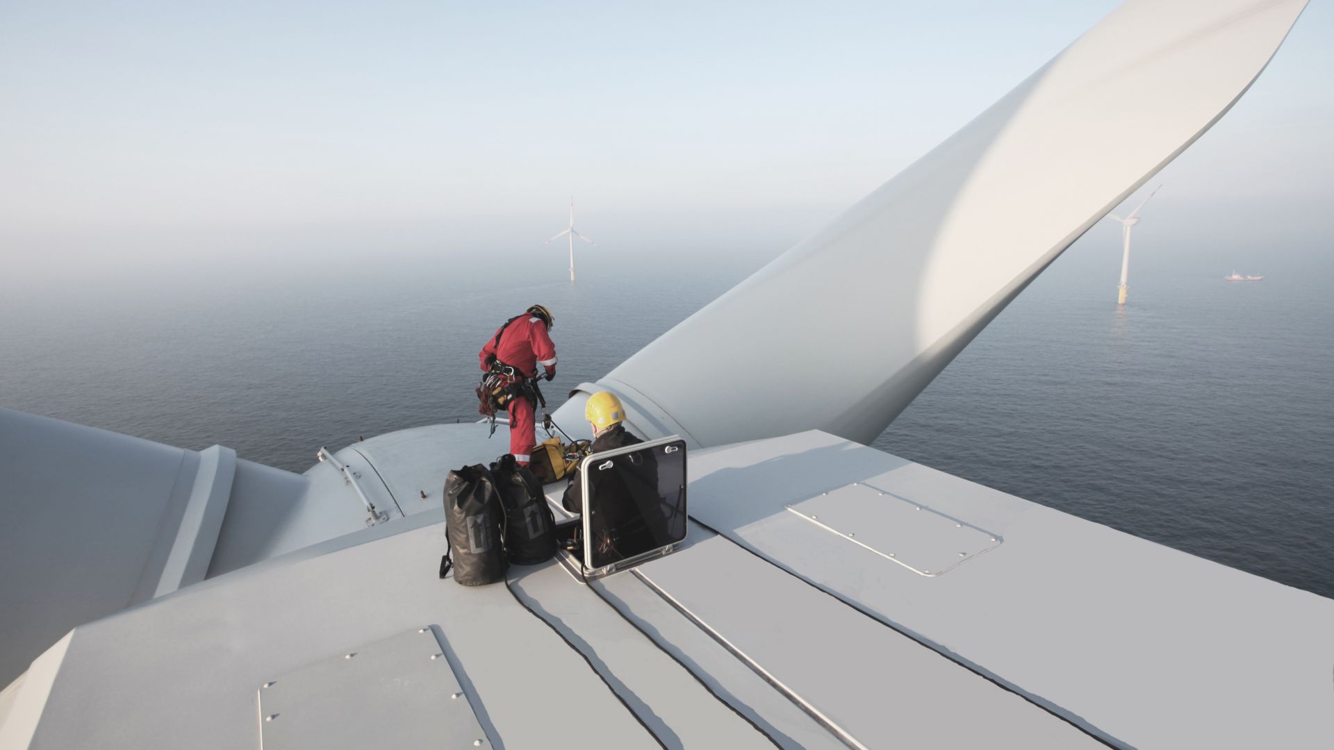 Repair and Maintenance on top of the turbine