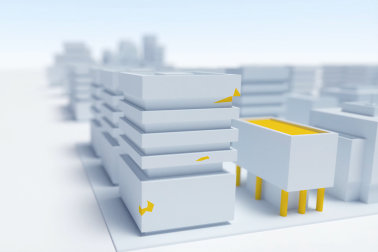 Yellow Sika Buildings Illustration
