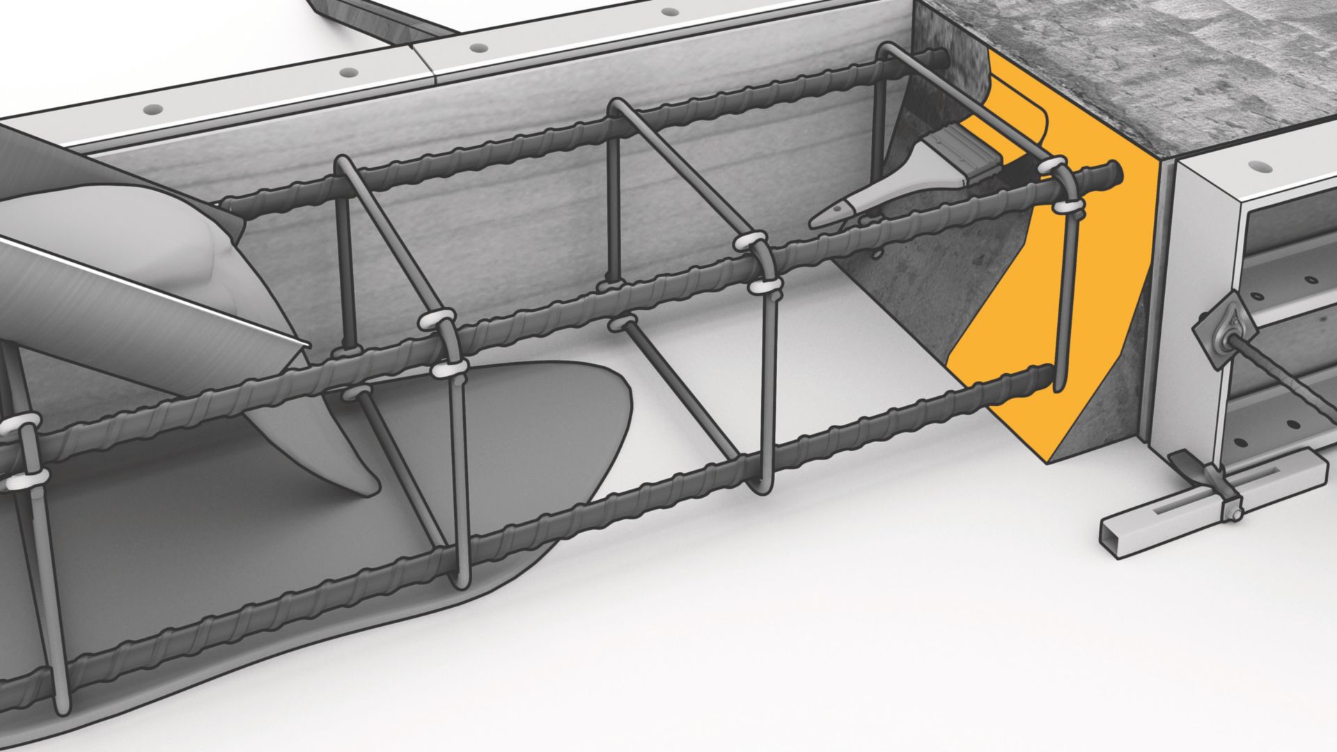 Rigid bonding of fresh and hardened concrete elements with Sikadur adhesive