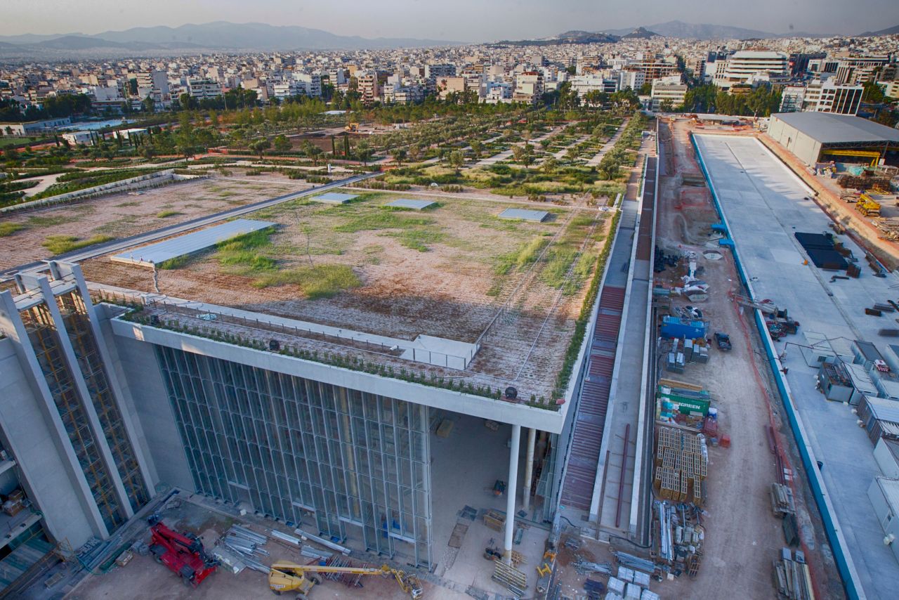 Green roof construction of Stavros Niarchos Cultural Center