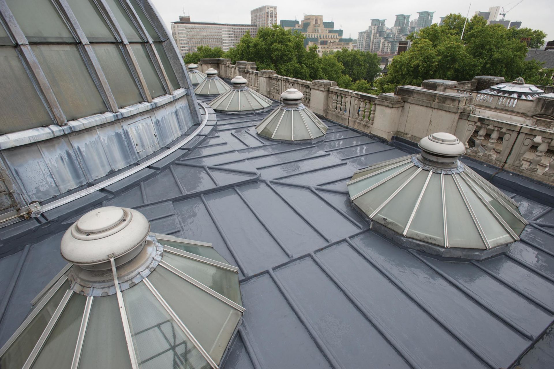 Refurbished roof of the Tate Britain Museum in London