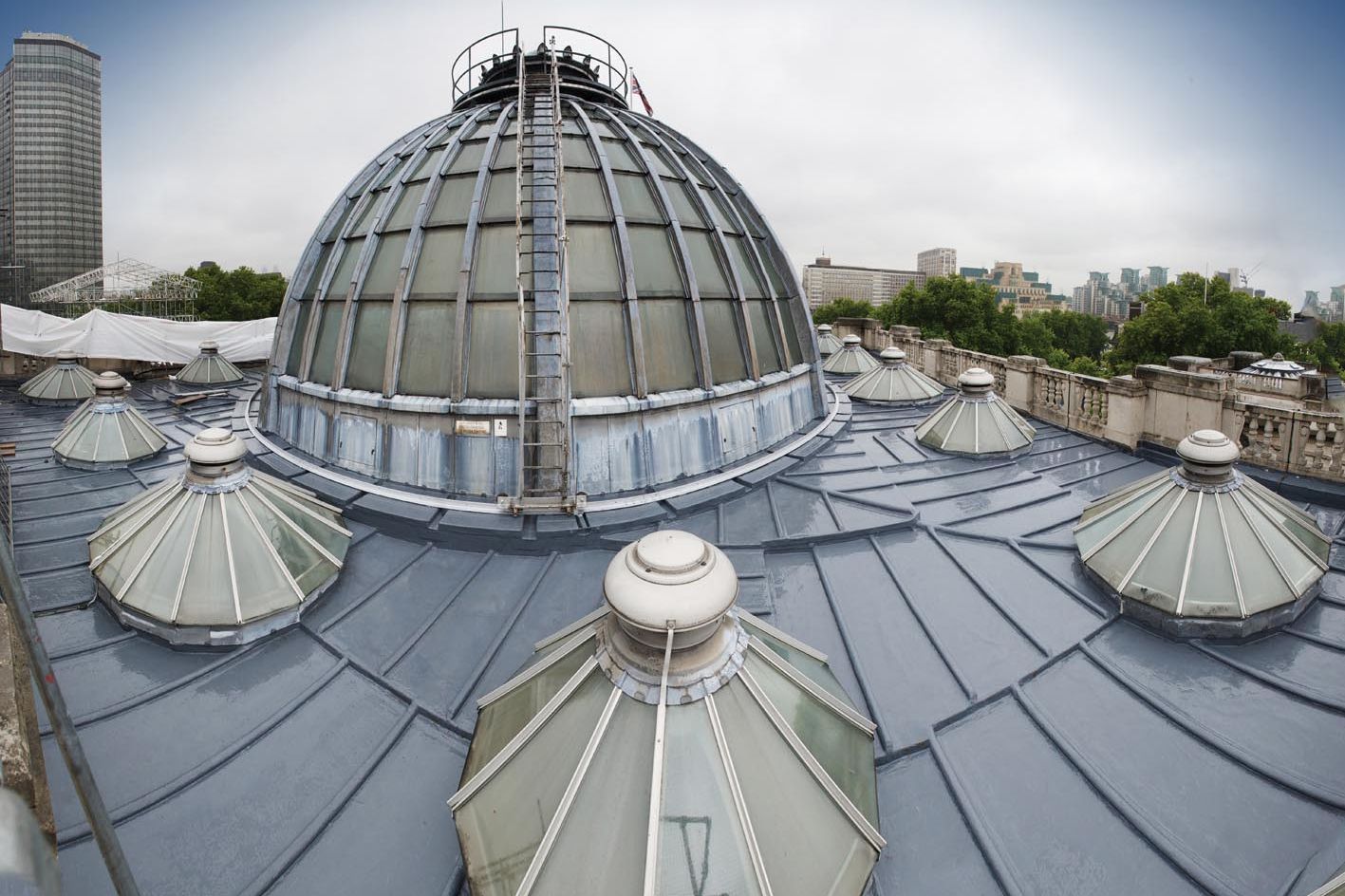 Refurbished roof of the Tate Britain Museum in London