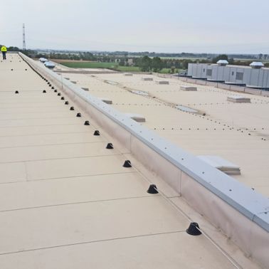 Sarnafil waterproofing membrane on all roofing areas on Volkswagen Plant in Wrzesnia