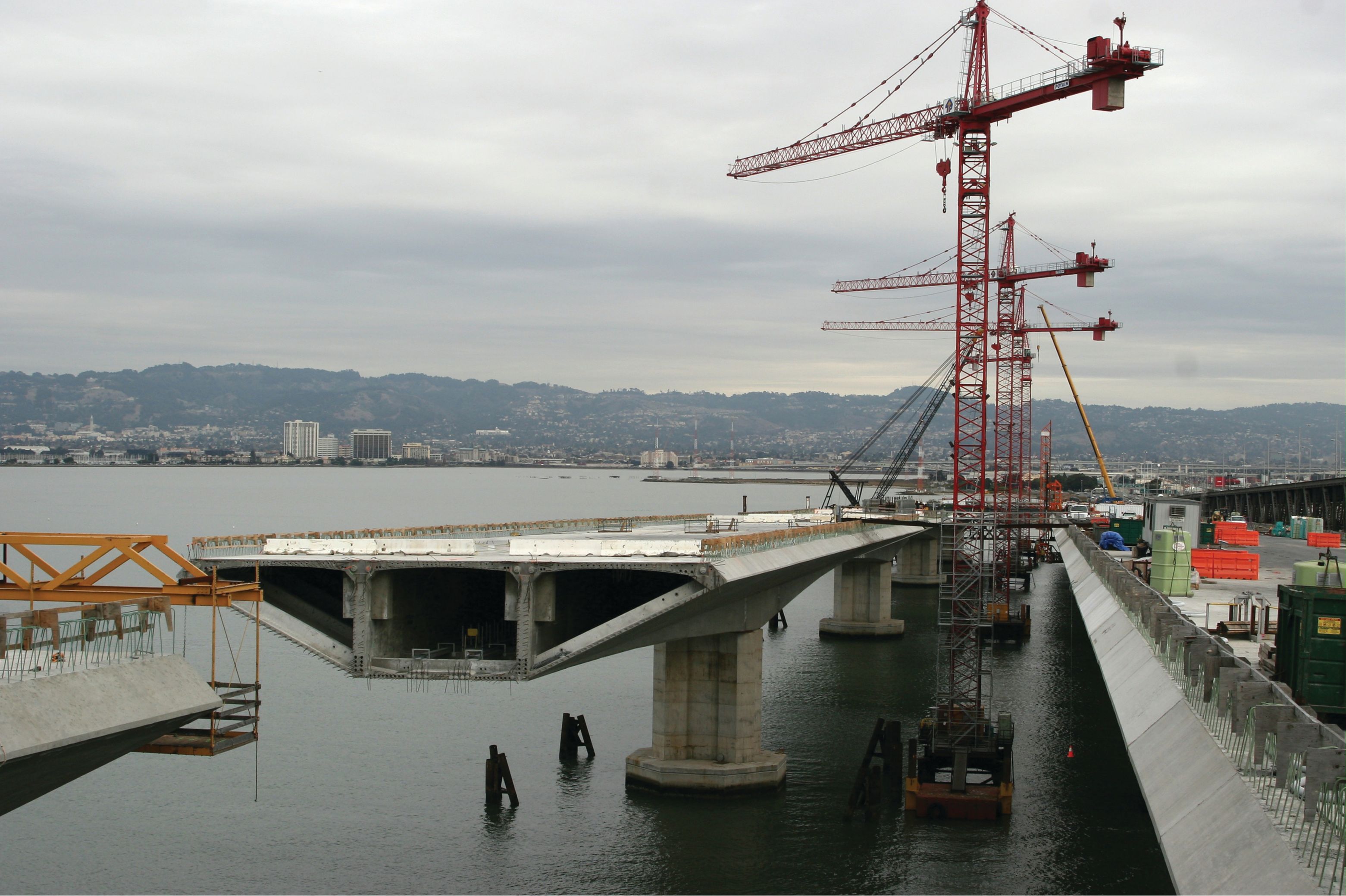 Construction of San Francisco - Oakland Bay Bridge in the U.S.