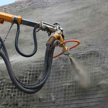 Application of Shotcrete with Sigunit accelerator