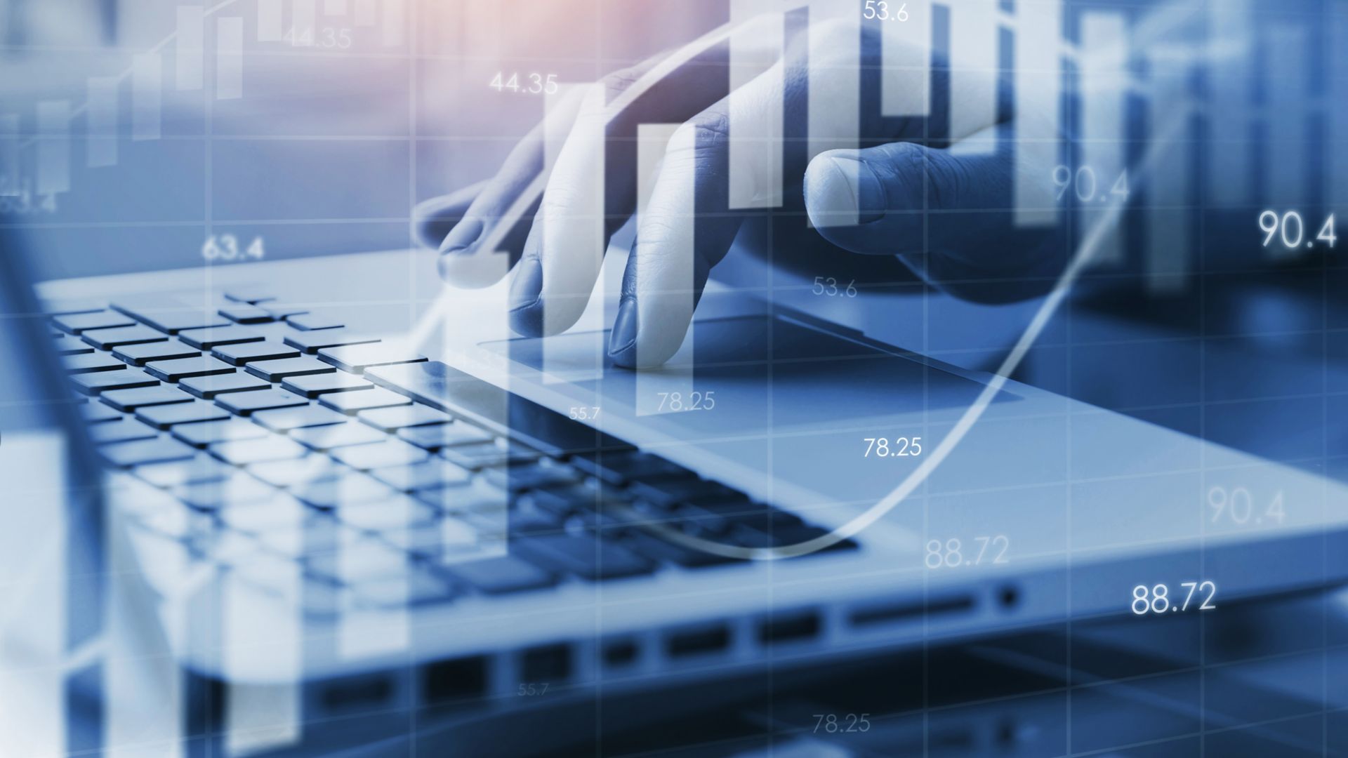 Abstract finance background. Stock market or forex trading graph and candlestick chart. Economy trends background for business