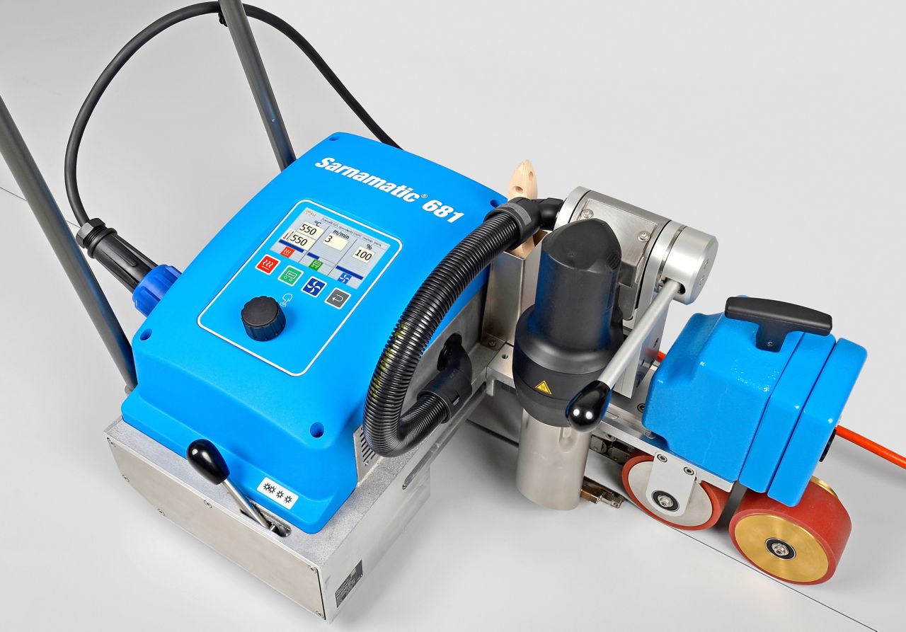 Sika Sarnamatic hot air welding machine for PVC roofing membrane