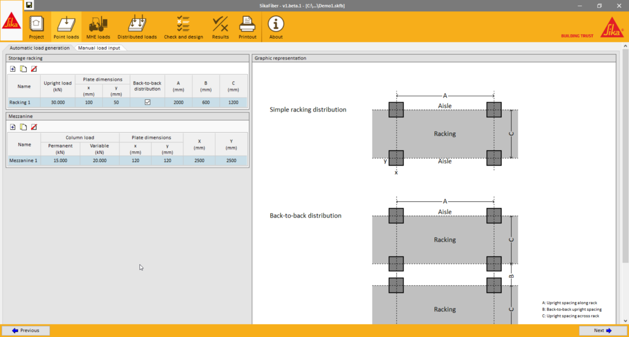 屏幕预览SikaFiber®软件点负载计算