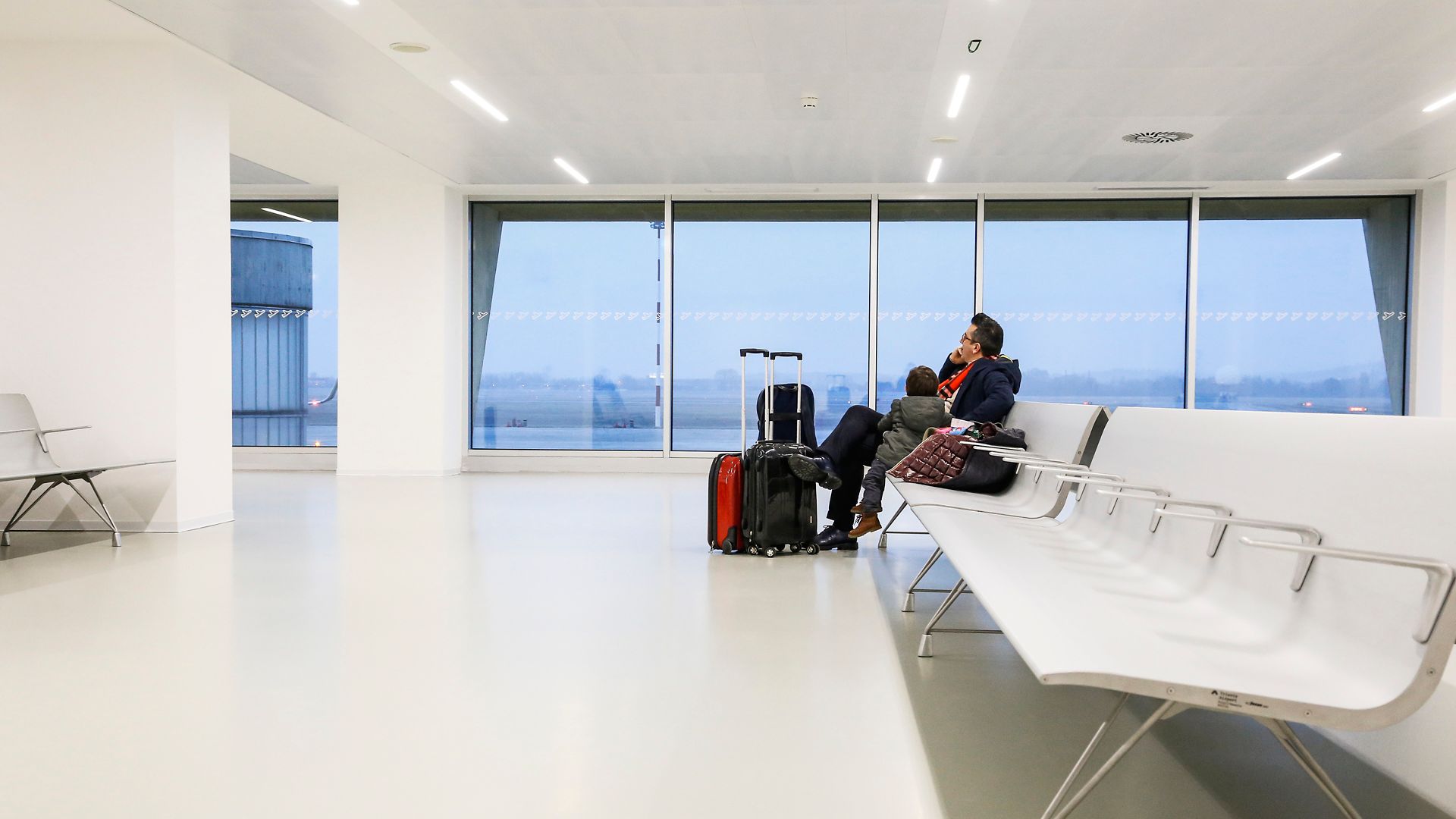 Man waiting at Trieste Airport 