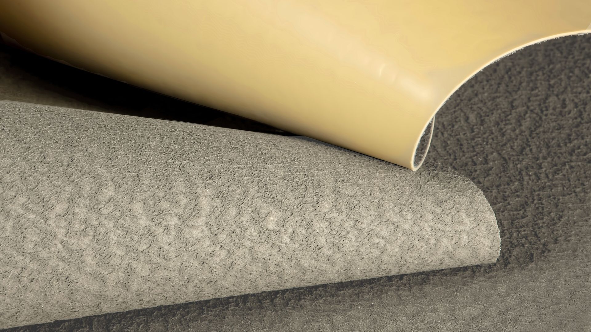 SikaProof® A+ waterproofing membrane folded to show yellow surface