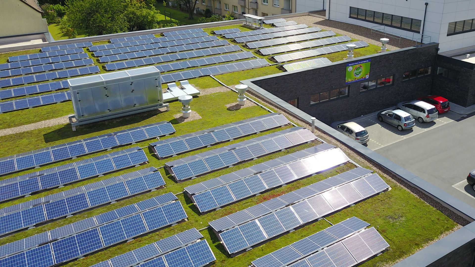 Sika SolarMount-1 on solar and green roof installed in Dortmund, Germany