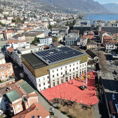 Sika SolarMount-1 on solar roof installed in east-west configuration in Locarno, Switzerland