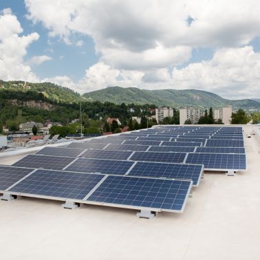 Sika SolarMount-1 on solar roof installed in south configuration in Graz, Austria