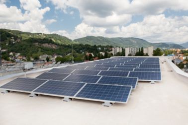 Sika SolarMount-1 on solar roof installed in south configuration in Graz, Austria