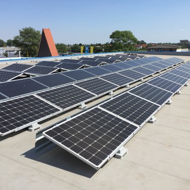 Sika SolarMount-1 on solar roof installed in south configuration in Oeynhausen, Germany