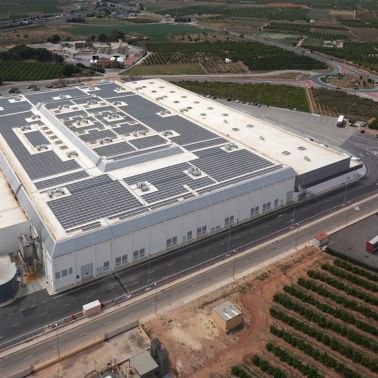 Sika SolarMount-1 on 1.1 MWp solar roof installed in south configuration in Valencia, Spain