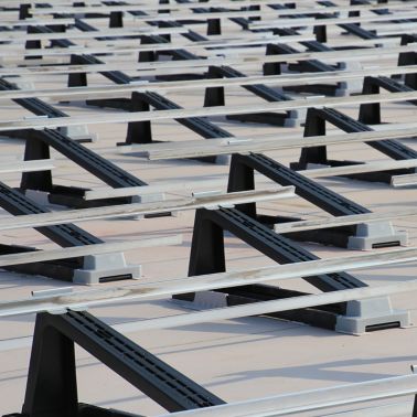 Sika SolarMount-1 on solar roof being installed in south configuration before PV panels