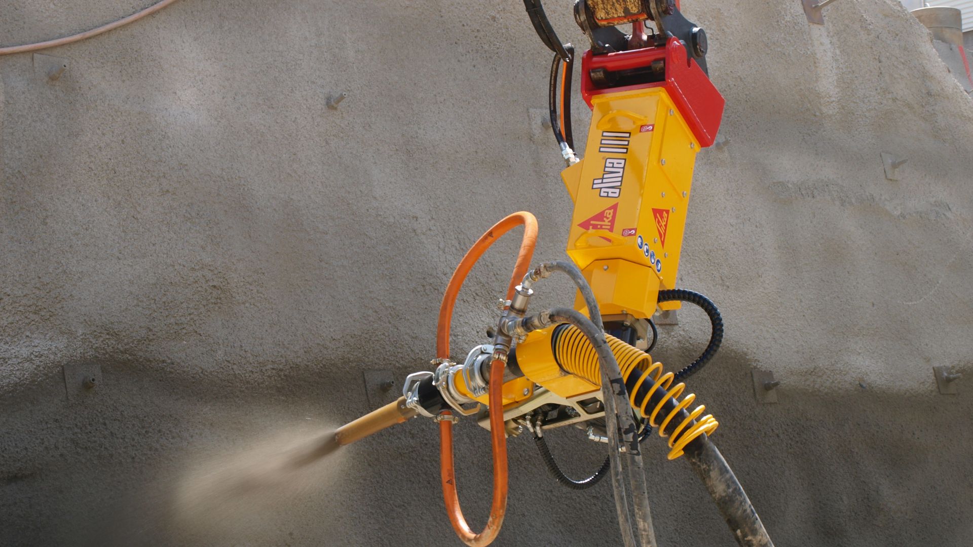 Sika Aliva machine spraying concrete shotcrete