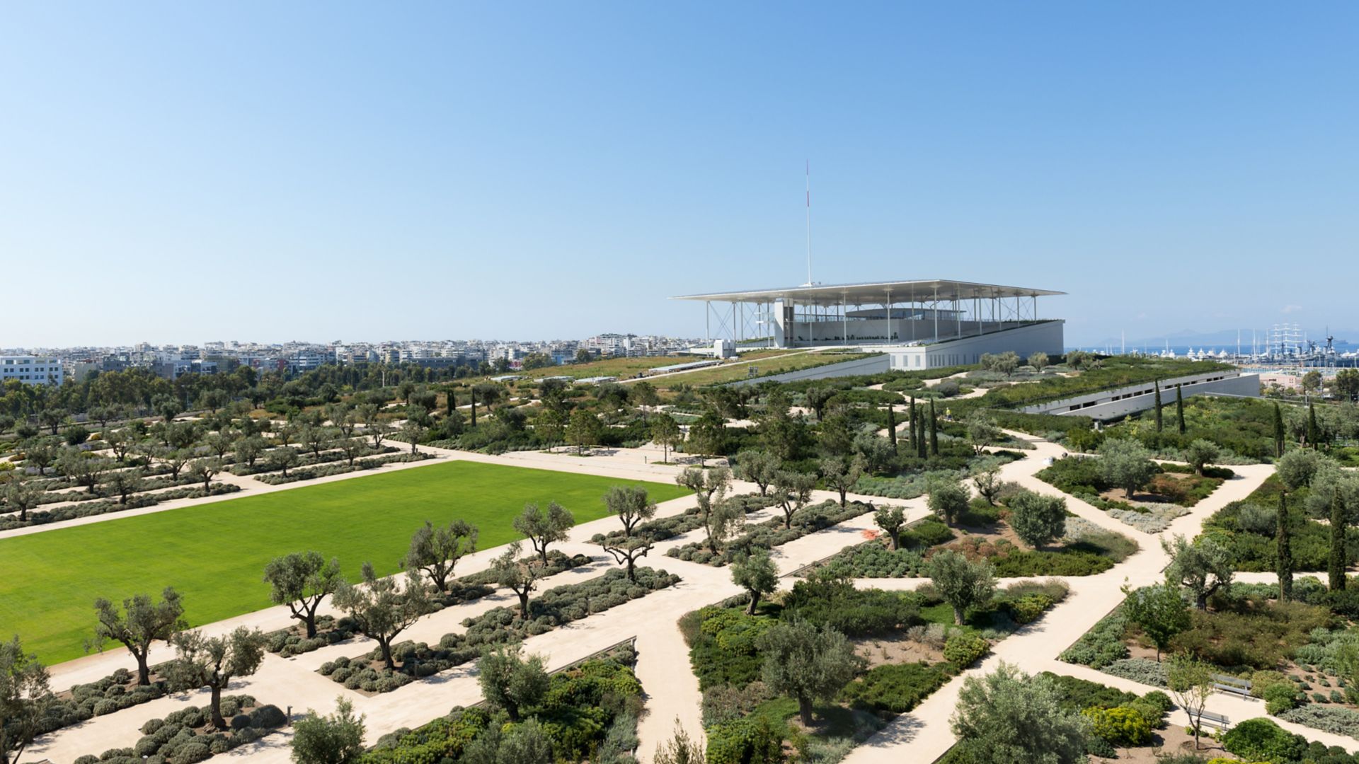 The green areas at the Stavros Niarchos Park in Greece