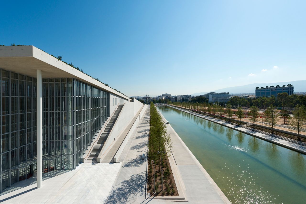 Water reservoir canal next to Stavros Niarchos Cultural Center