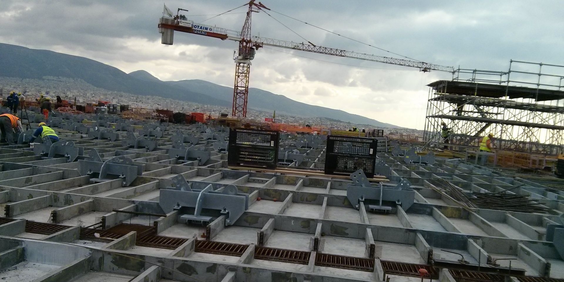 Ferrocement construction works at the Stavros Niarchos Cultural Center