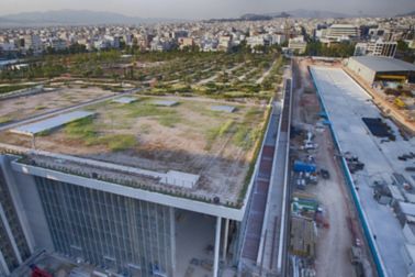 Stavros尼卡希斯文化中心的建筑工地在希腊