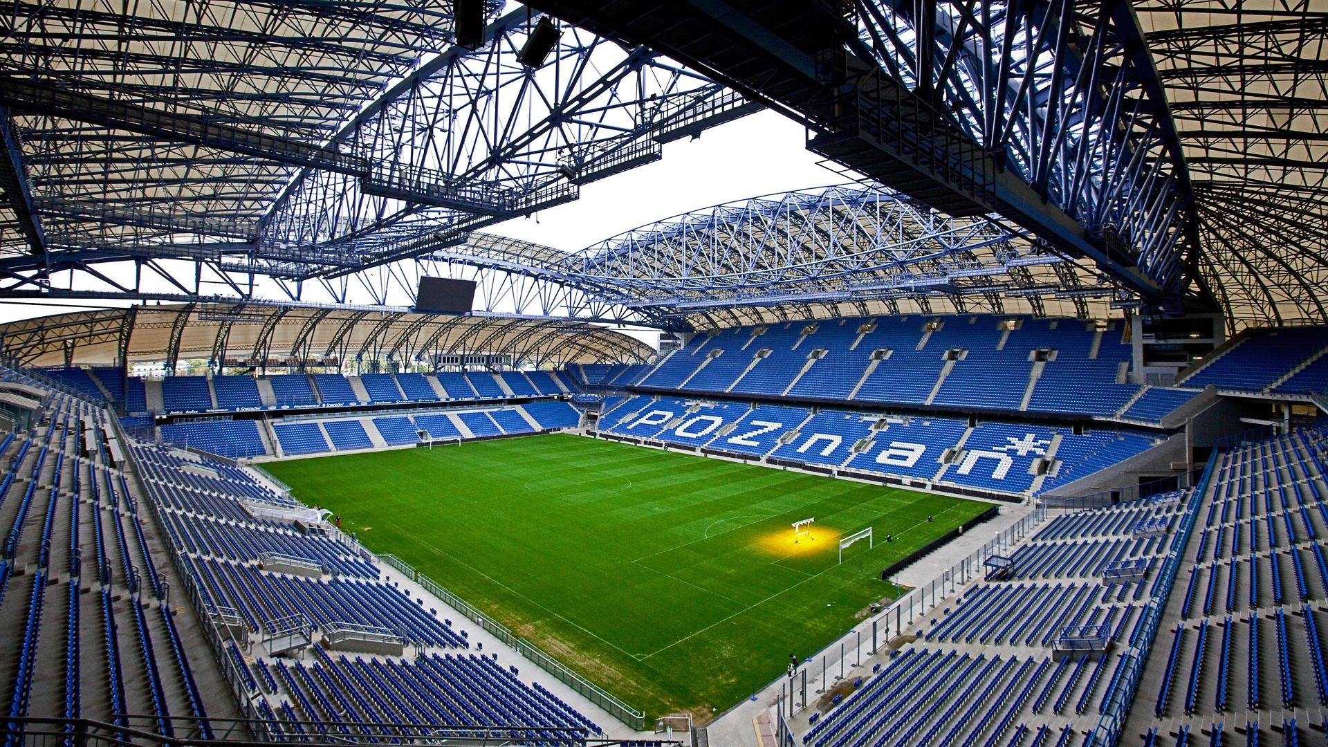 Steel structure with corrosion protection coating at stadium in Poznan, Poland