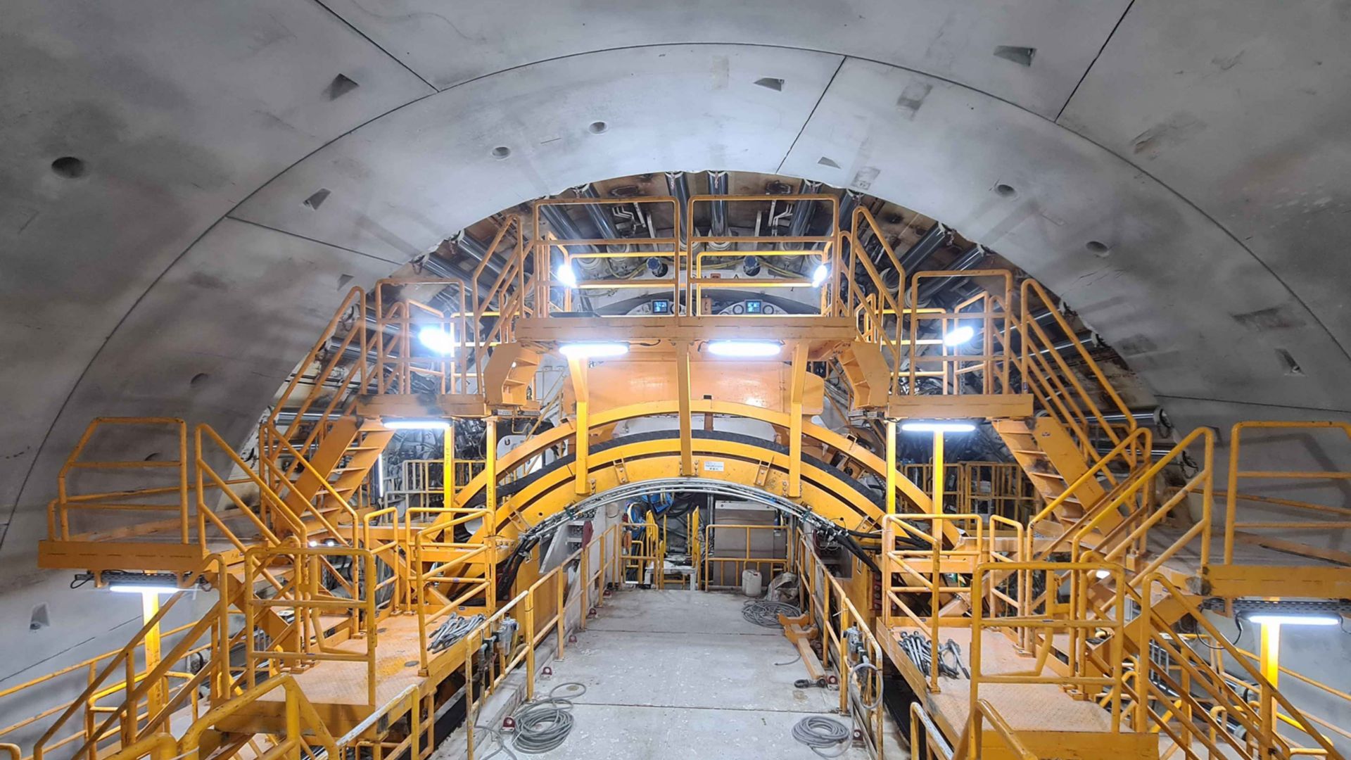 Tunnel boring machine on site at Swina River crossing in Poland tunnel TBM project