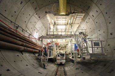 Tunnel boring machine in tunnel construction
