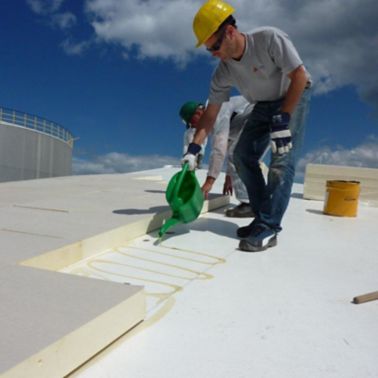 Sika thermal insulation boards installation on Sika roof