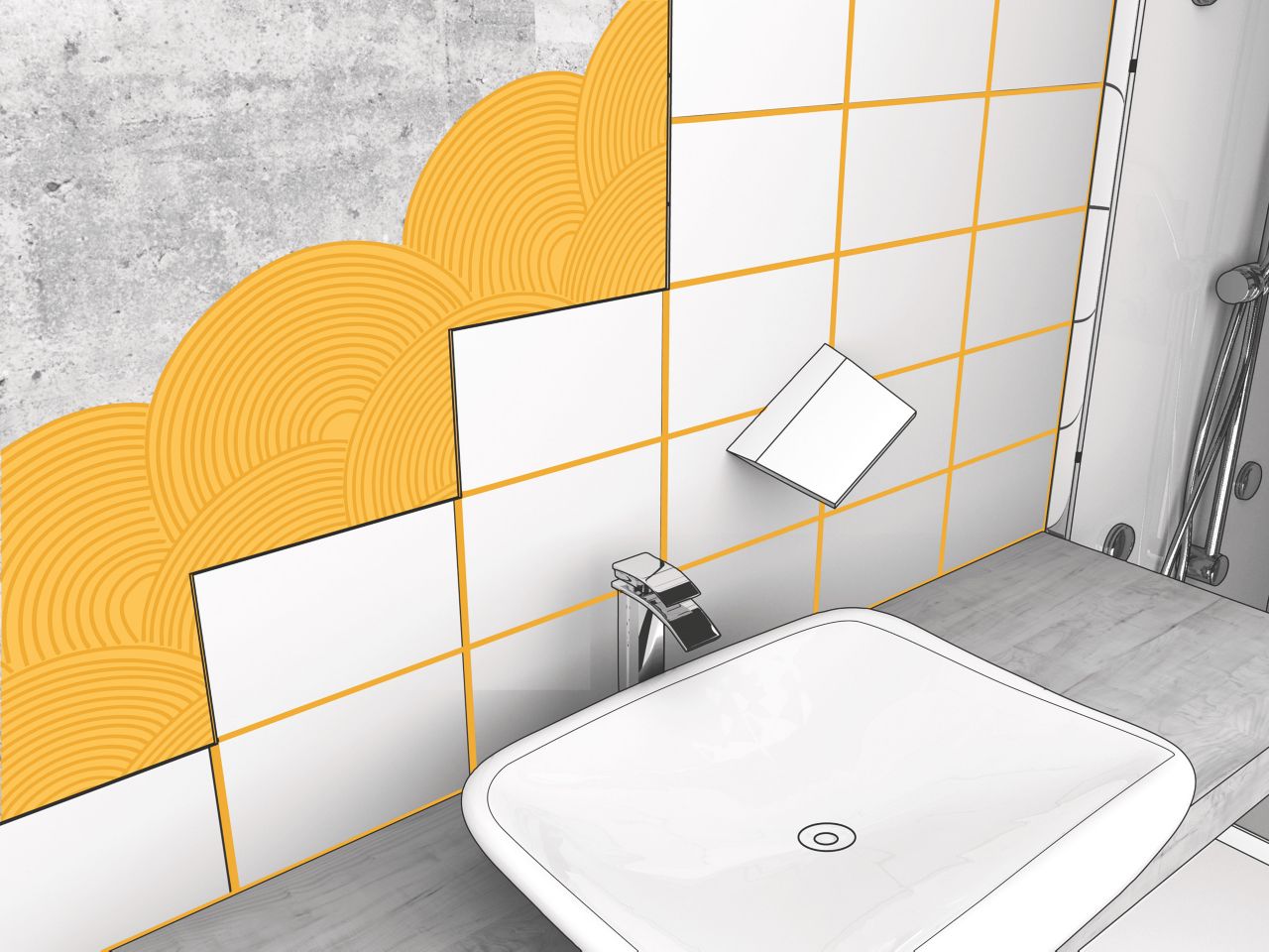 瓷砖设置在浴室配有西卡陶瓷胶粘瓷砖胶粘剂