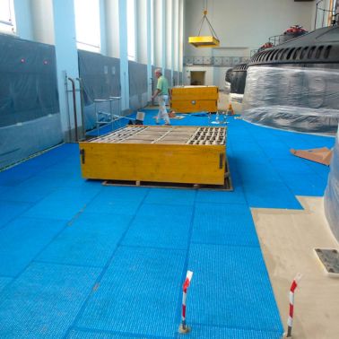 Floor renovation at hydropower plant in Eglisau, Switzerland