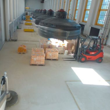 Renovation of floor at hydropower plant in Eglisau, Switzerland