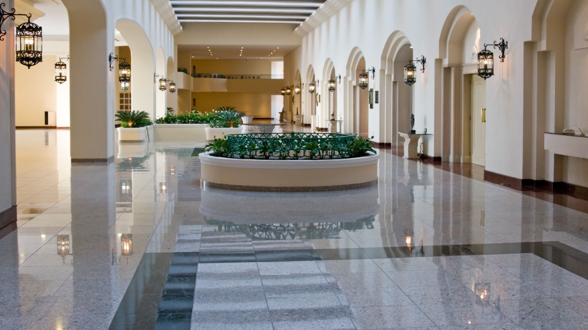 Tiles in hotel lobby area