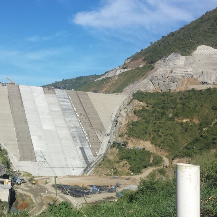 Concrete structure of Tona Dam in Colombia