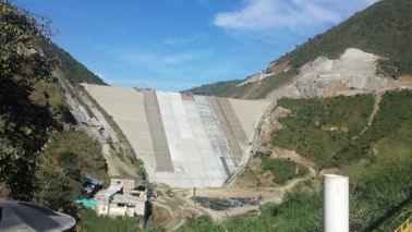 Concrete structure of Tona Dam in Colombia