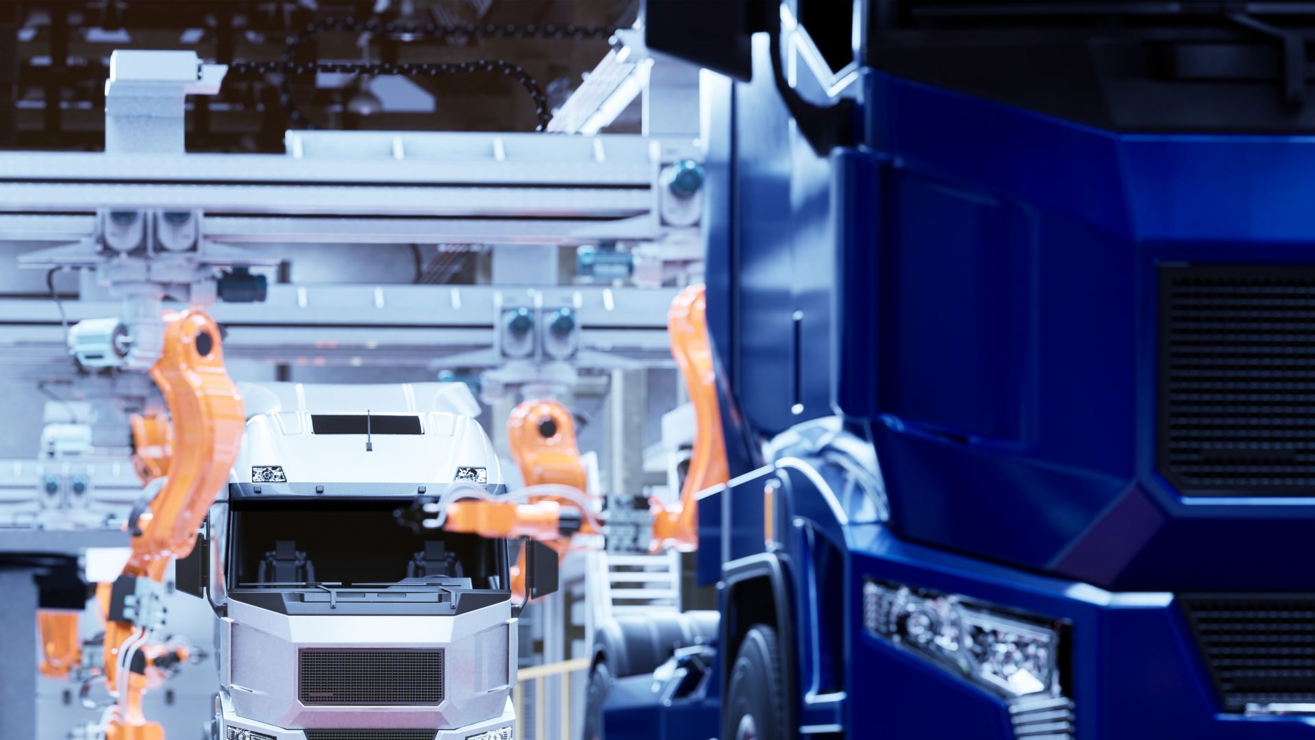 truck production in a factory