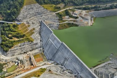Aerial photo of Ulu Jelai hydropower dam in Malaysia