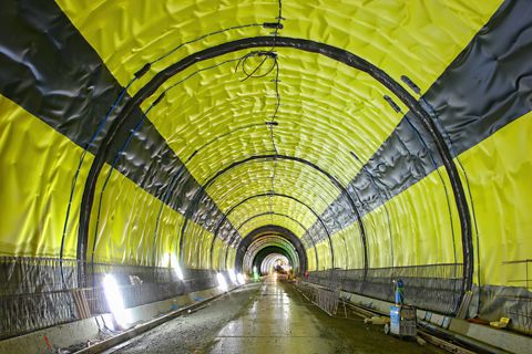 Sikaplan sheet waterproofing system protecting Visp tunnel in Switzerland